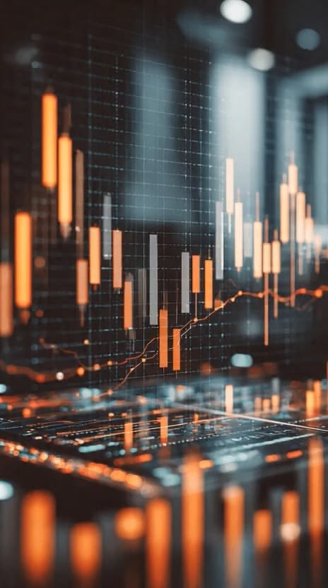 Glowing financial market chart representing opportunity