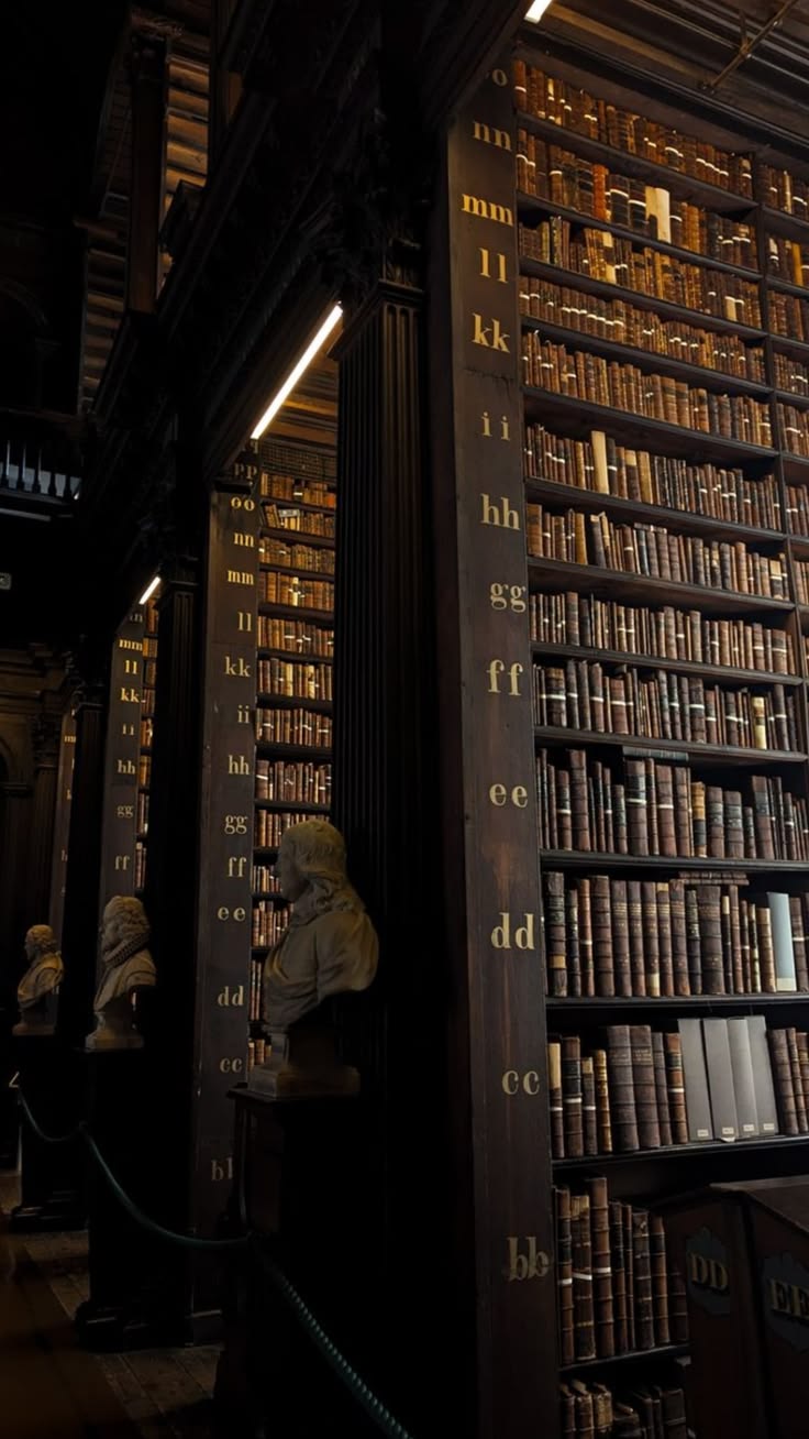 A grand historic library filled with books